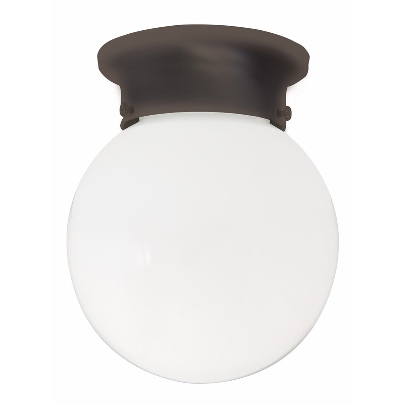 Capital Lighting 5569BB Globe One Light Flush Mount, Burnished Bronze