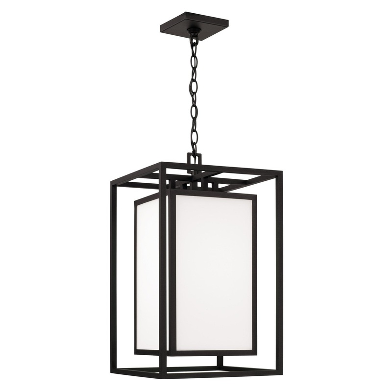 Capital Lighting 953114BK Aiden One Light Outdoor Hanging Lantern, Black
