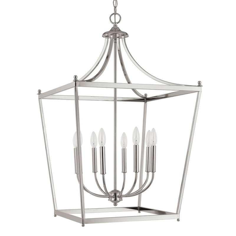Capital Lighting 9553PN Stanton Eight Light Foyer Pendant, Polished Nickel (Discontinued)
