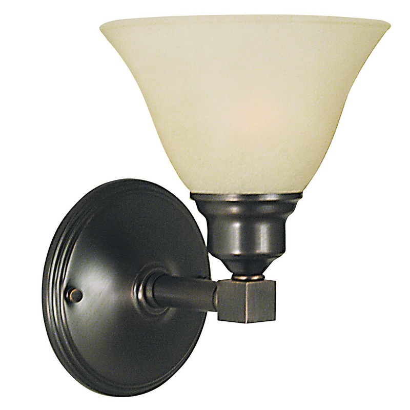Framburg 2421 SBR/AM Taylor One Light Wall Sconce, Siena Bronze with Amber Marble Glass Shade