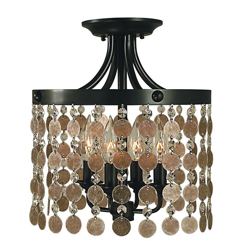 Framburg 2482 MB Naomi Four Light Flush / Semi-Flush Mount, Mahogany Bronze