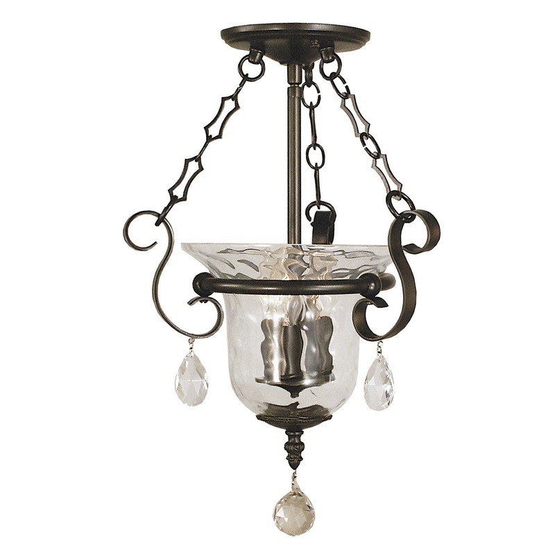 Framburg 2914 MB Carcassonne Three Light Flush / Semi-Flush Mount, Mahogany Bronze