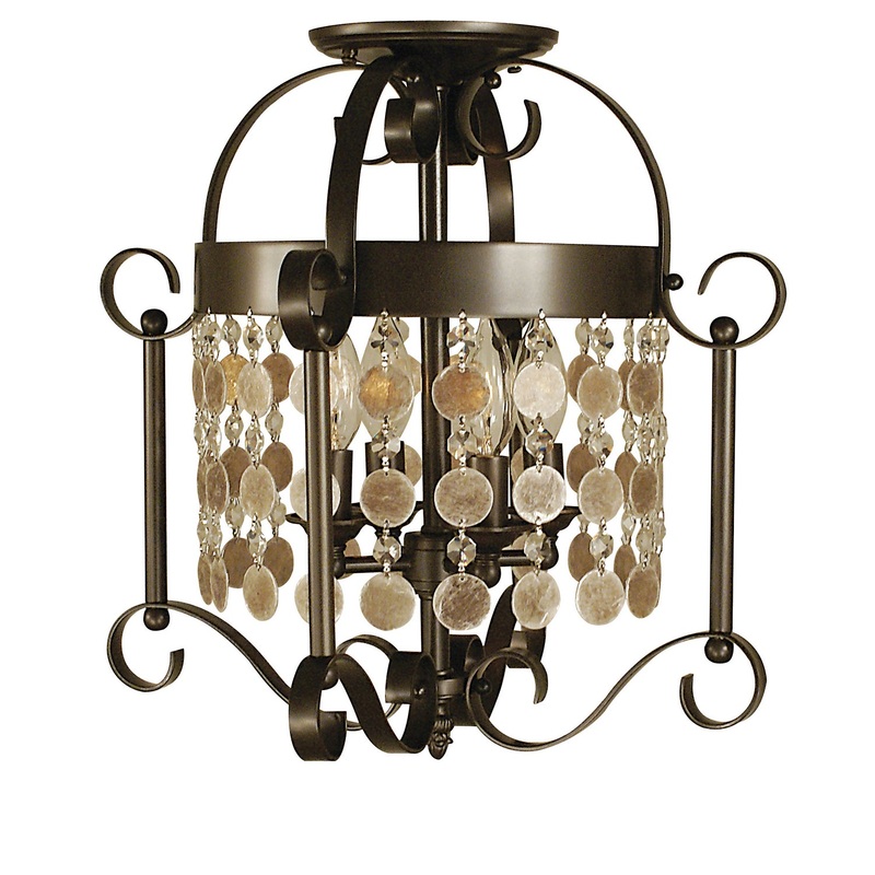 Framburg 2927 MB Naomi Four Light Flush / Semi-Flush Mount, Mahogany Bronze