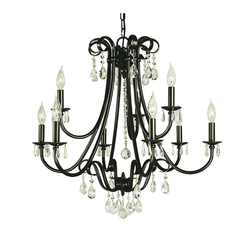 Framburg 2999 MB Liebestraum Nine Light Chandelier, Mahogany Bronze