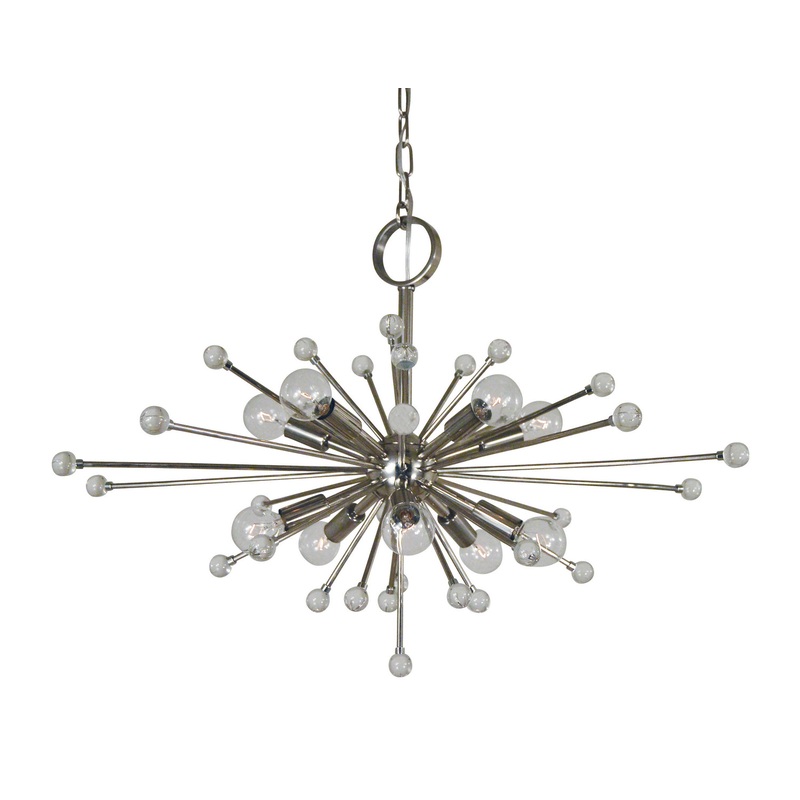 Framburg 3085 PN Supernova Ten Light Chandelier, Polished Nickel