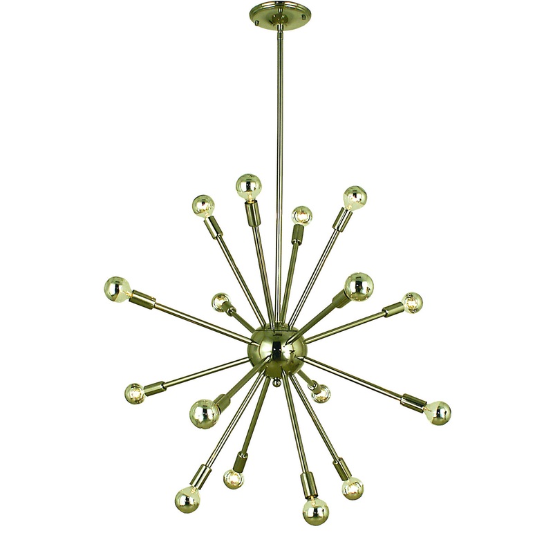 Framburg 4395 PN Simone 16 Light Foyer Chandelier, Polished Nickel