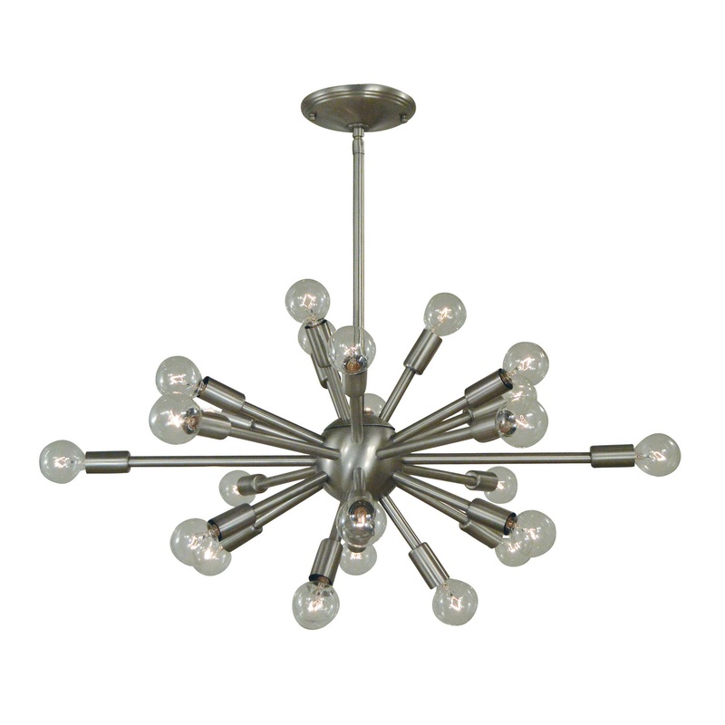 Framburg 4397 BN Simone 24 Light Chandelier, Brushed Nickel