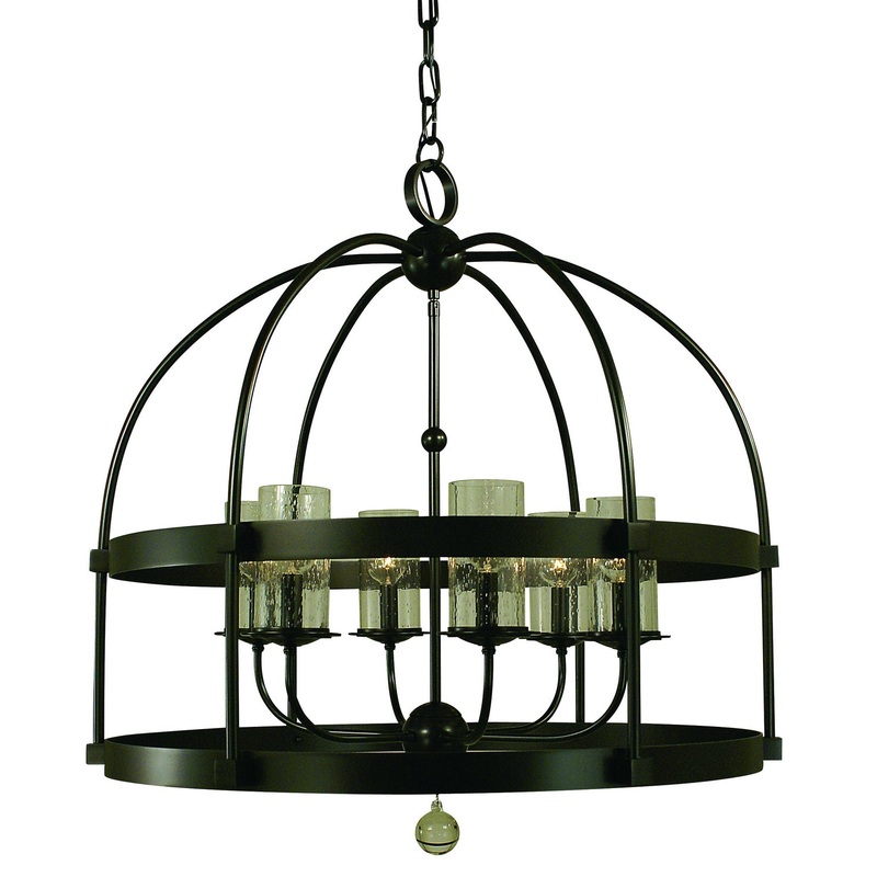 Framburg 4526 MB Compass Six Light Foyer Chandelier, Mahogany Bronze