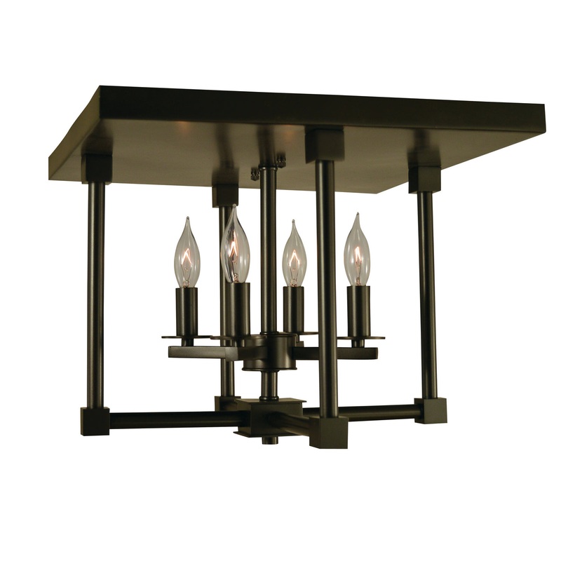 Framburg 4600 MB Lexington Four Light Flush / Semi-Flush Mount, Mahogany Bronze