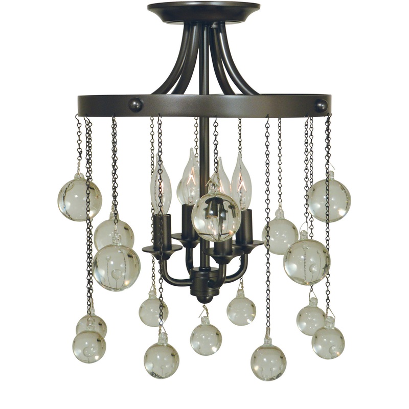 Framburg 4762 MB Falling Stars Four Light Flush / Semi-Flush Mount, Mahogany Bronze