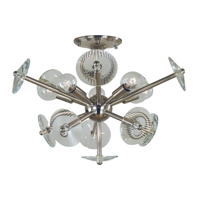 Framburg 4812 PN Apogee Five Light Flush / Semi-Flush Mount, Polished Nickel