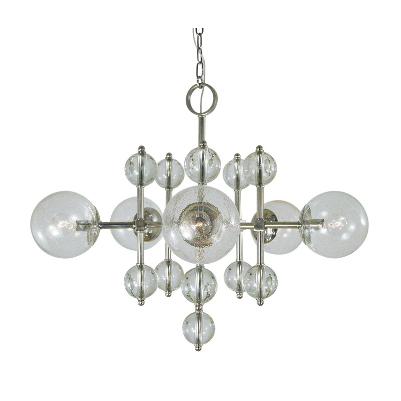 Framburg 4945 PN Solaris Five Light Chandelier, Polished Nickel