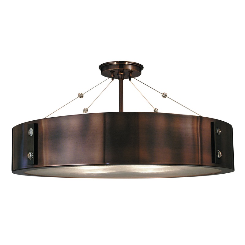 Framburg 5394 RB/EB Oracle Four Light Flush / Semi-Flush Mount, Roman Bronze with Ebony Accents
