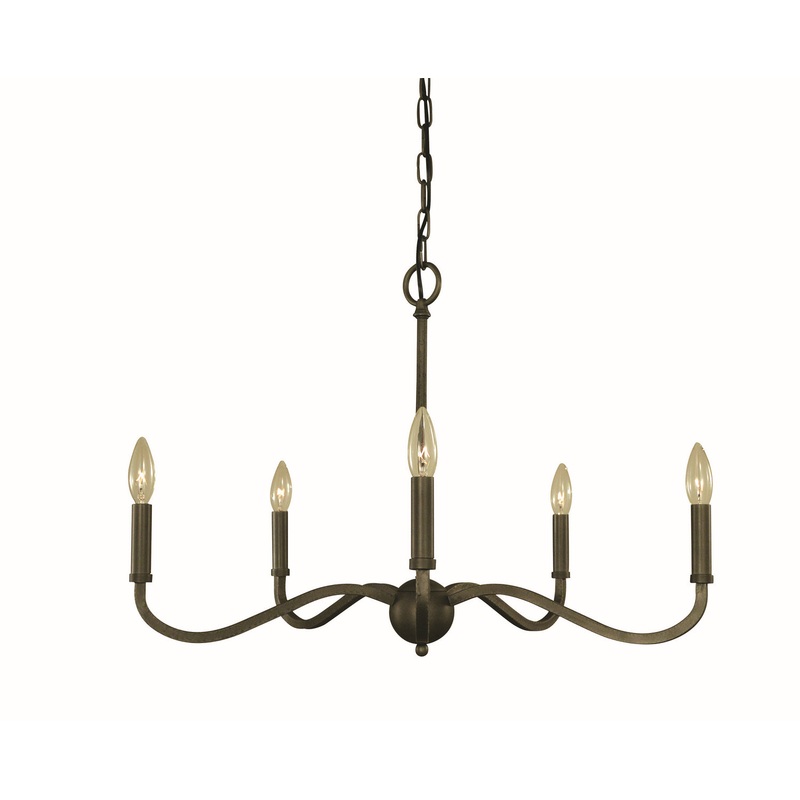 Framburg 5640 IRON Heidelberg Five Light Chandelier, Iron