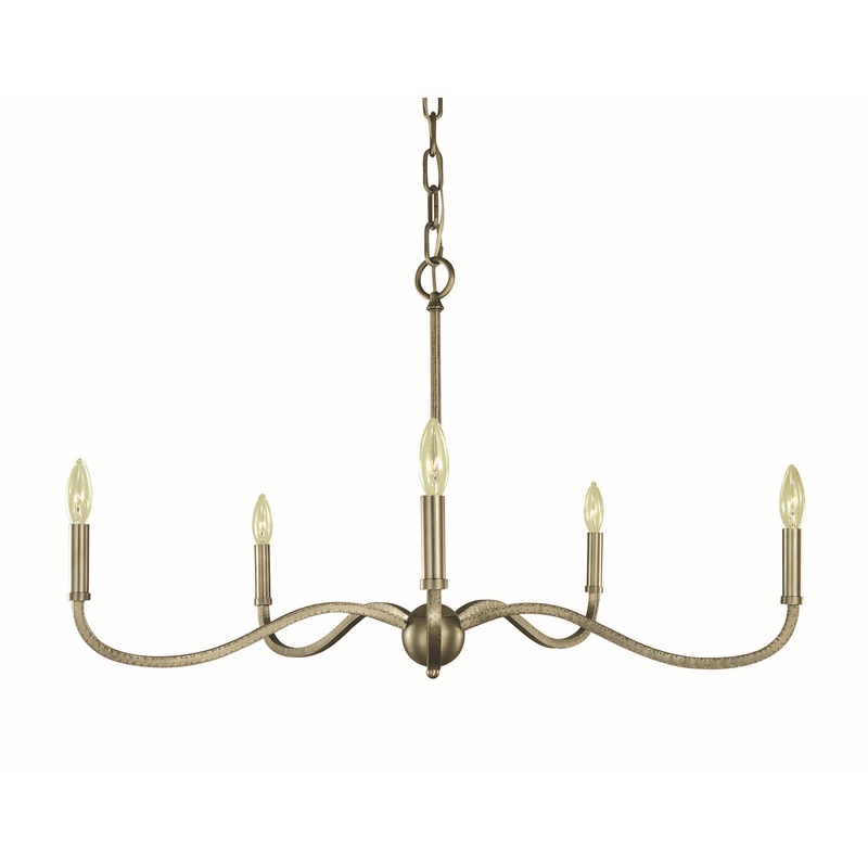 Framburg 5643 SP Heidelberg Five Light Chandelier, Satin Pewter