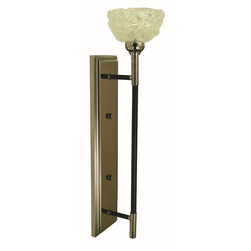 Framburg 5679 PN/MBLACK Sconces One Light Wall Sconce, Polished Nickel and Matte Black