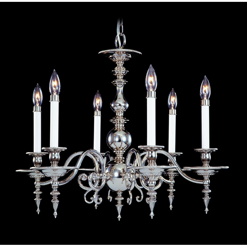 Framburg 7446 PB Kensington Six Light Chandelier, Polished Brass