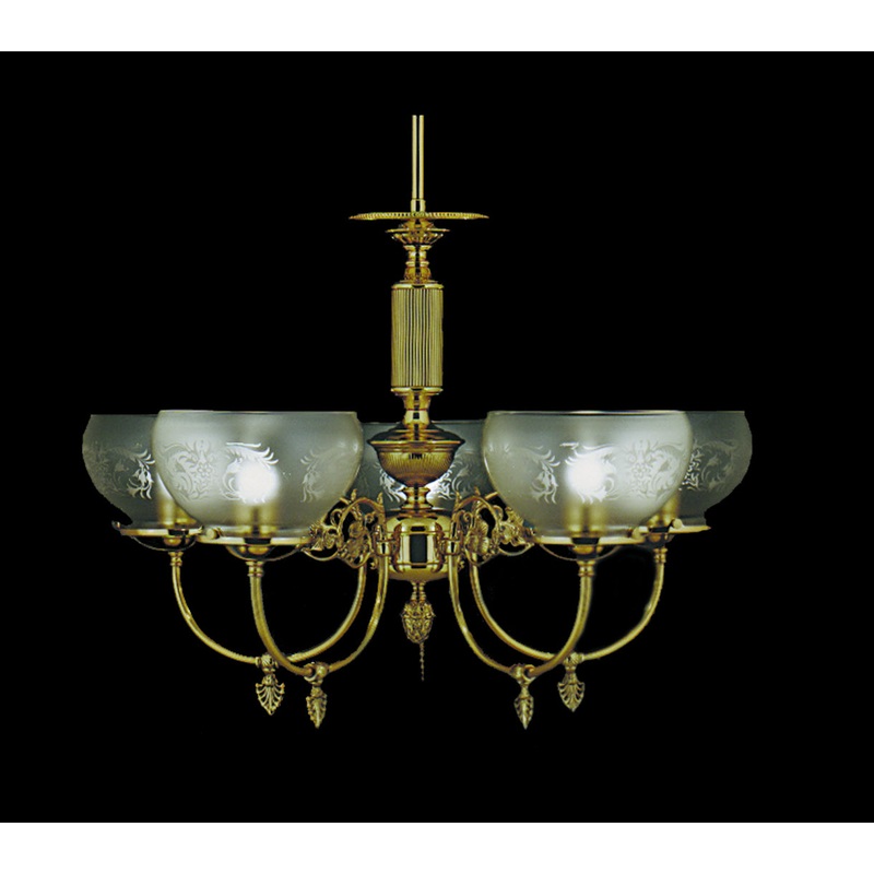 Framburg 7525 PB Chancery Five Light Chandelier, Polished Brass