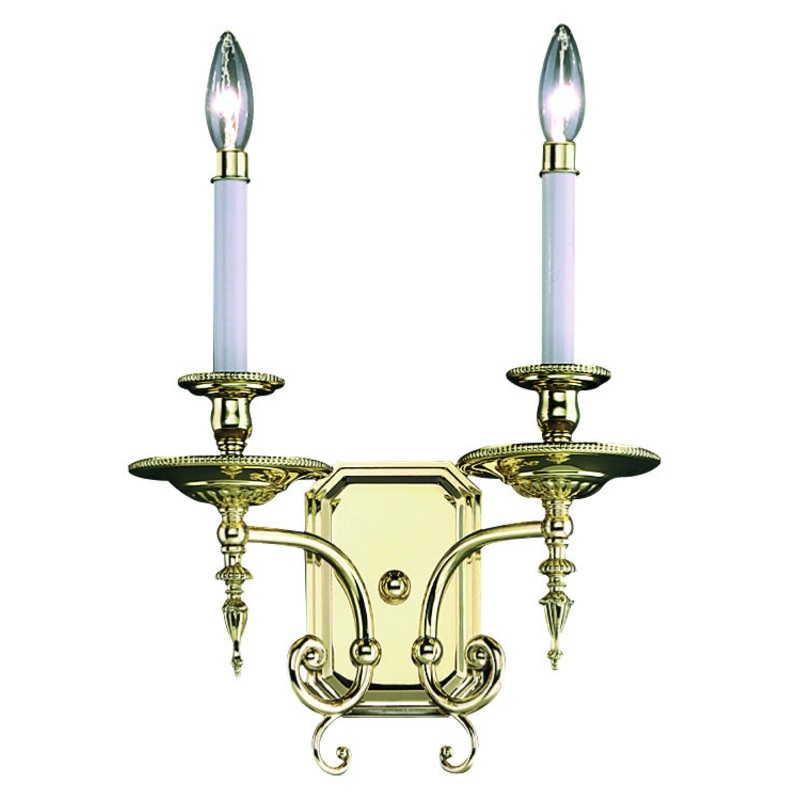 Framburg 7662 PB Kensington Two Light Wall Sconce, Polished Brass