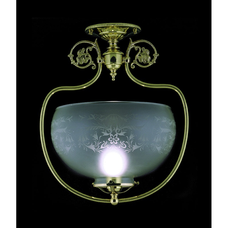 Framburg 7811 PB Chancery One Light Flush / Semi-Flush Mount, Polished Brass