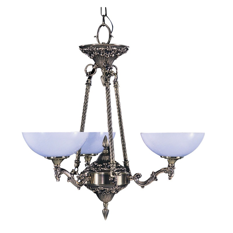 Framburg 8403 FB Napoleonic Three Light Chandelier, French Brass