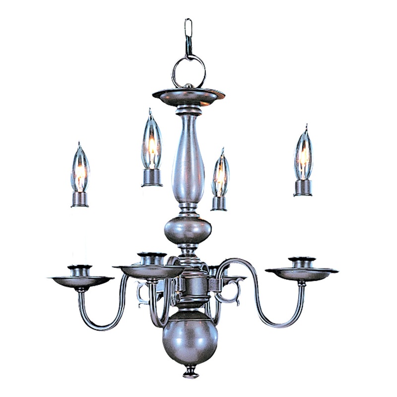 Framburg 9143 MB Jamestown Four Light Chandelier, Mahogany Bronze