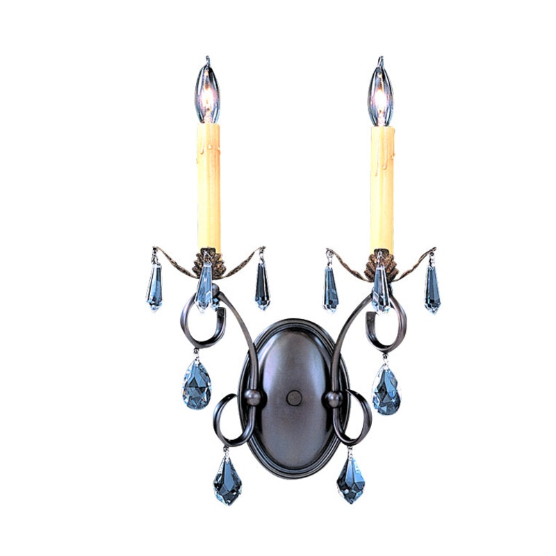 Framburg 9902 MB Liebestraum Two Light Wall Sconce, Mahogany Bronze