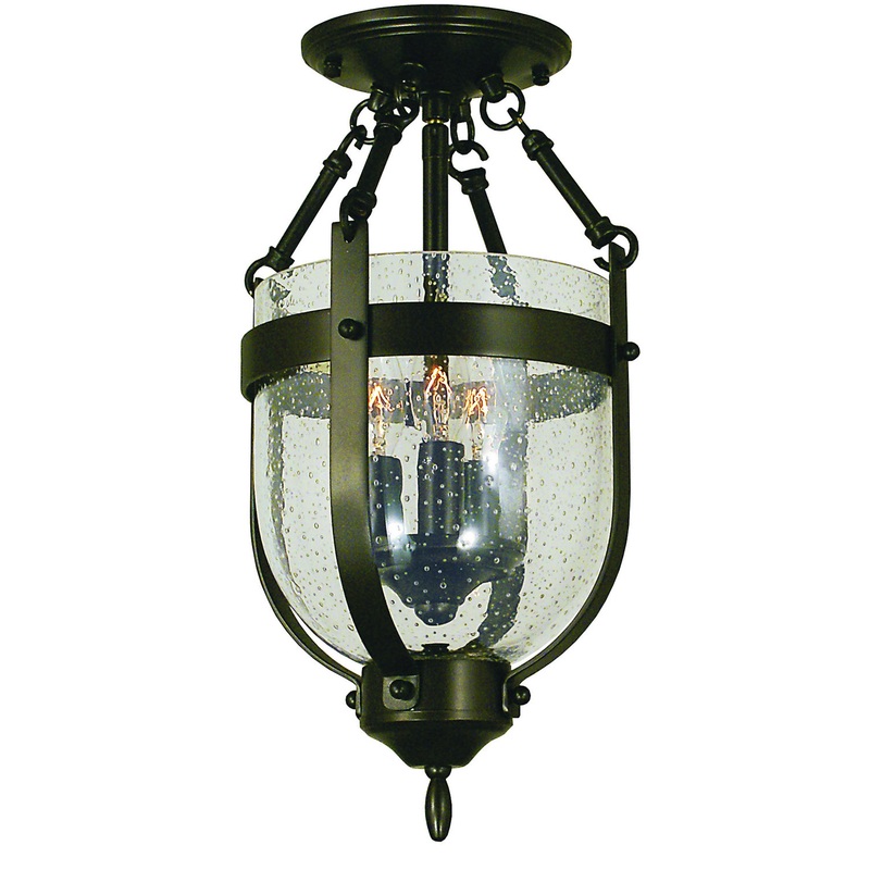 Framburg 1010 MB Hannover Three Light Flush / Semi-Flush Mount, Mahogany Bronze