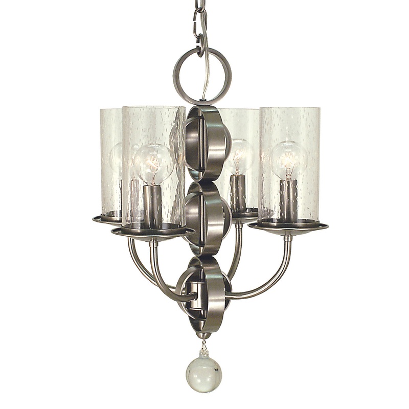 Framburg 1043 BN Compass Four Light Chandelier, Brushed Nickel