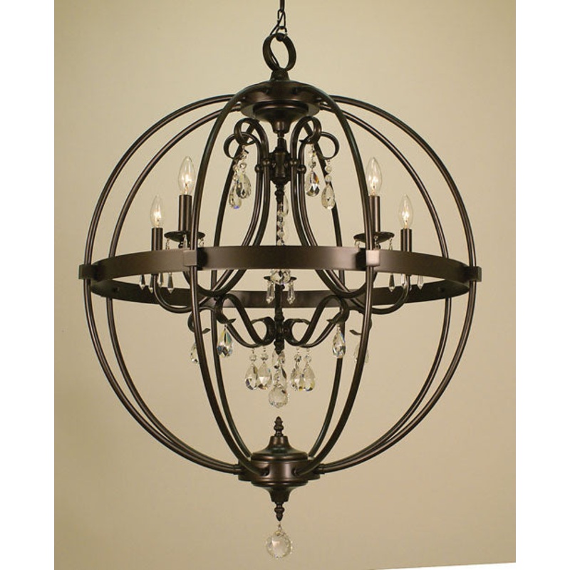 Framburg 1069 BN Compass Five Light Foyer Chandelier, Brushed Nickel