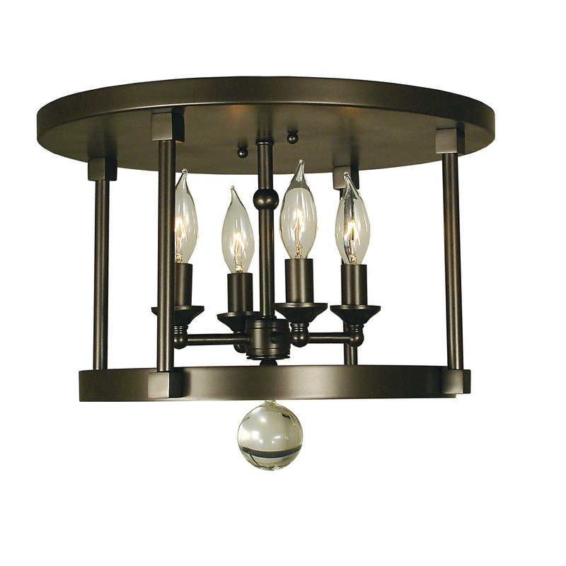 Framburg 1102 MB Compass Four Light Flush / Semi-Flush Mount, Mahogany Bronze