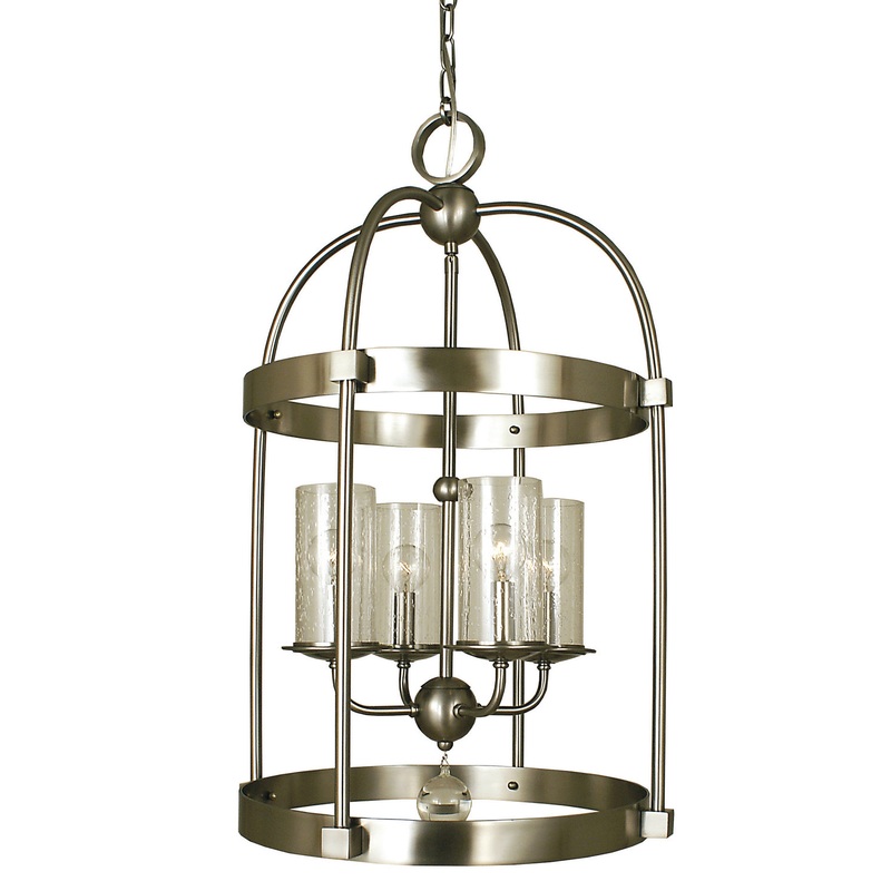 Framburg 1104 BN Compass Four Light Chandelier, Brushed Nickel
