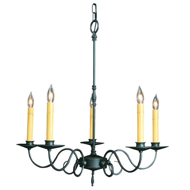 Framburg 1315 CH Black Forest Five Light Chandelier, Charcoal
