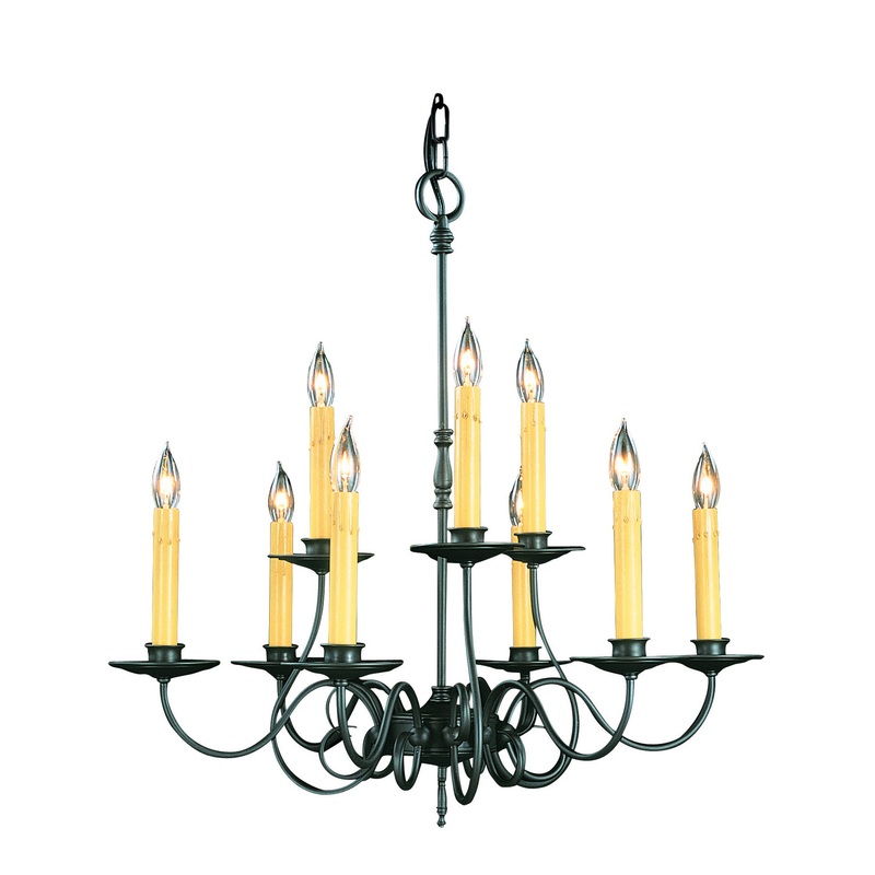Framburg 1319 CH Black Forest Nine Light Chandelier, Charcoal