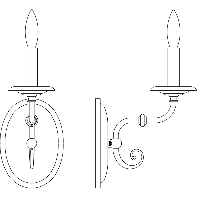 Framburg 2371 AB Jamestown One Light Wall Sconce, Antique Brass