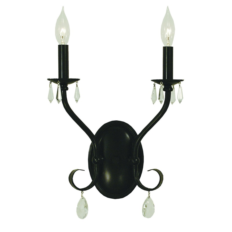 Framburg 2992 MBLACK Liebestraum Two Light Wall Sconce, Matte Black