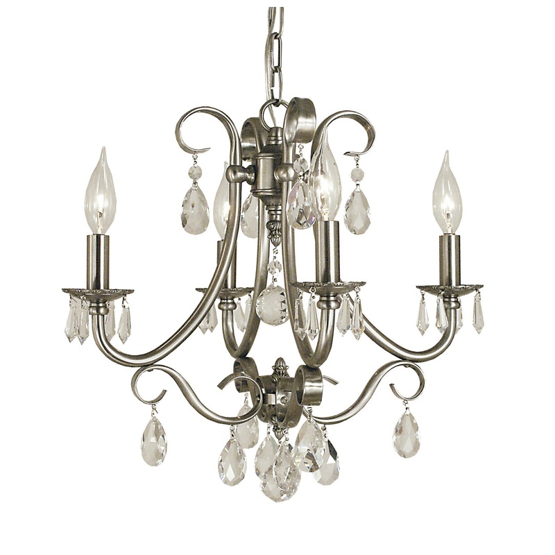 Framburg 2994 BN Liebestraum Four Light Chandelier, Brushed Nickel