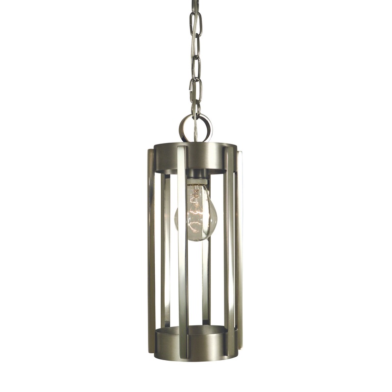 Framburg 4661 SP/PN Pantheon One Light Pendant, Satin Pewter with Polished Nickel