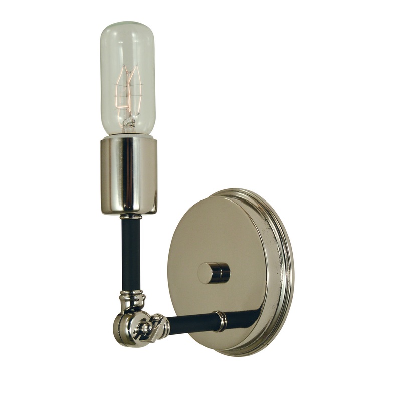 Framburg 4681 PN/MBLACK Felix One Light Wall Sconce, Polished Nickel with Matte Black
