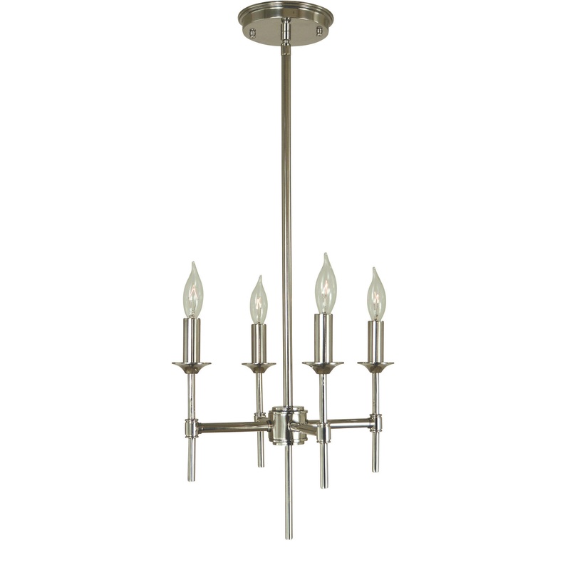 Framburg 4694 PN Chandler Four Light Chandelier, Polished Nickel