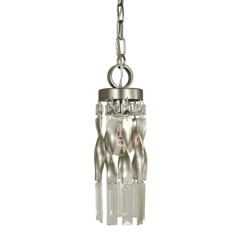 Framburg 4718 SP/PN Adele One Light Pendant, Satin Pewter with Polished Nickel