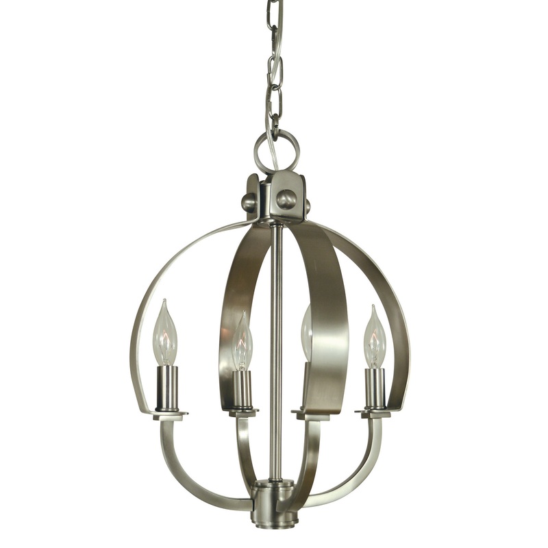 Framburg 4724 BN Luna Four Light Chandelier, Brushed Nickel