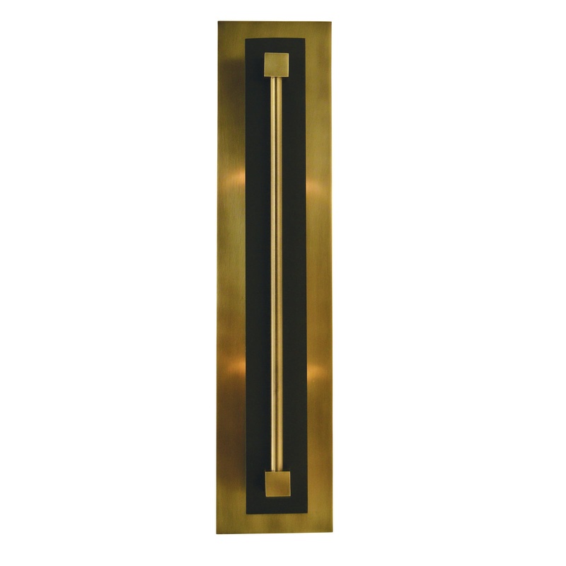 Framburg 4802 AB/MBLACK Louvre Two Light Wall Sconce, Antique Brass with Matte Black