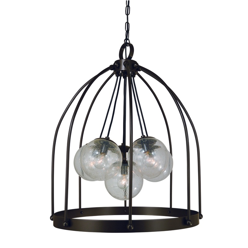 Framburg 4836 MB Jupiter Six Light Chandelier, Mahogany Bronze