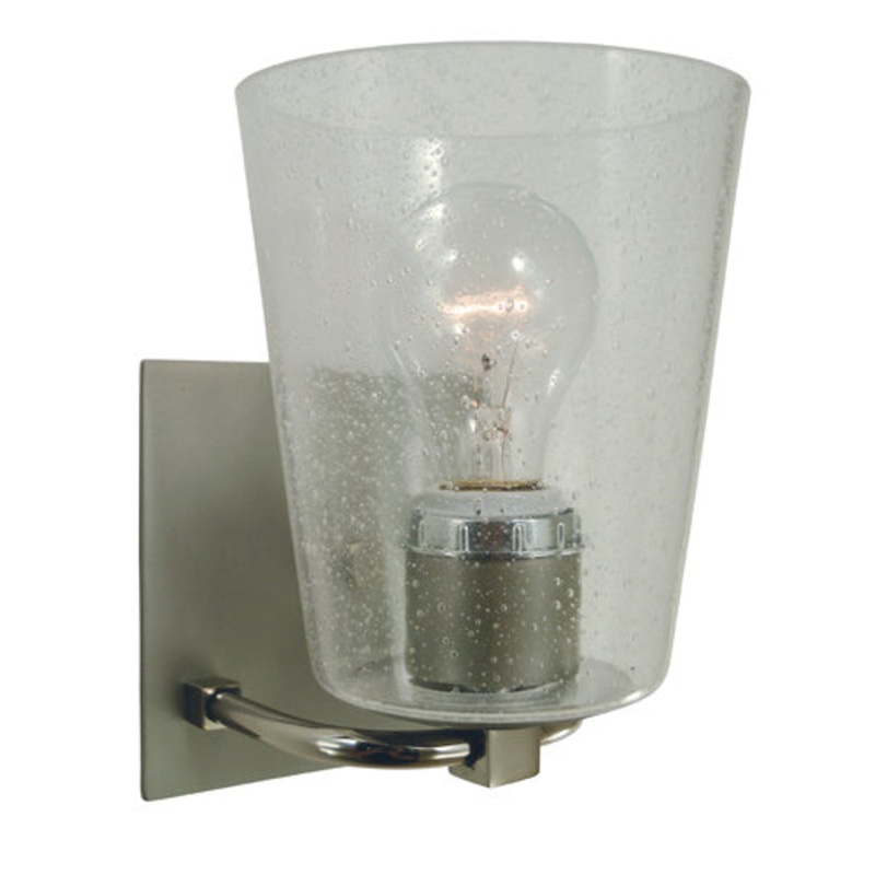 Framburg 4851 SP/PN/CS Mercer One Light Bath, Satin Pewter with Polished Nickel