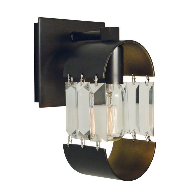 Framburg 5011 MB/HB Josephine One Light Wall Sconce, Mahogany Bronze with Harvest Bronze Accents