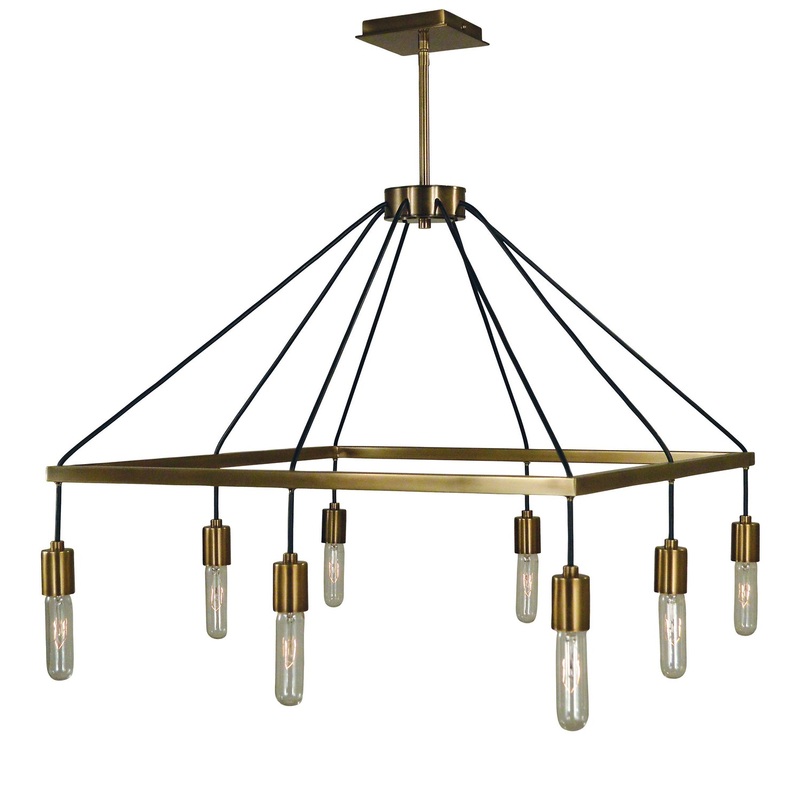 Framburg 5020 AB Celestial Eight Light Chandelier, Antique Brass