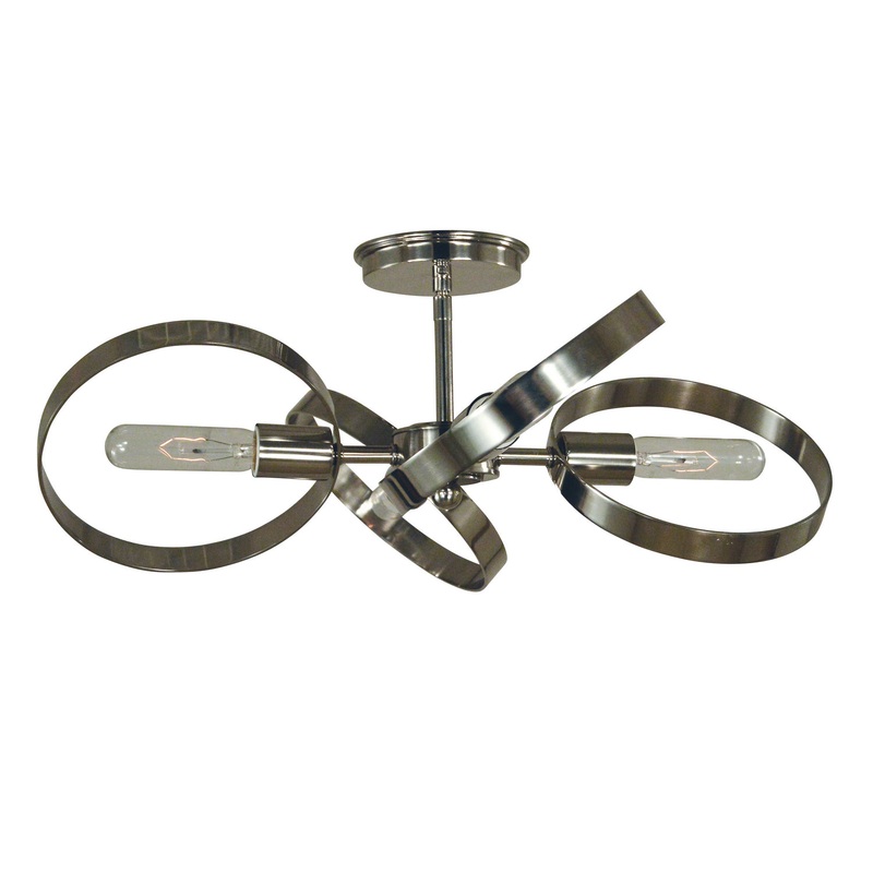 Framburg 5060 PN Copernicus Four Light Flush / Semi-Flush Mount, Polished Nickel