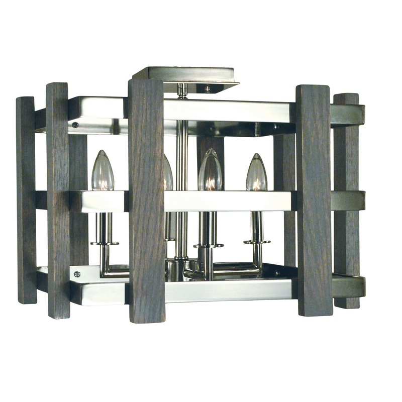 Framburg 5260 PN Arcadia Four Light Flush / Semi-Flush Mount, Polished Nickel
