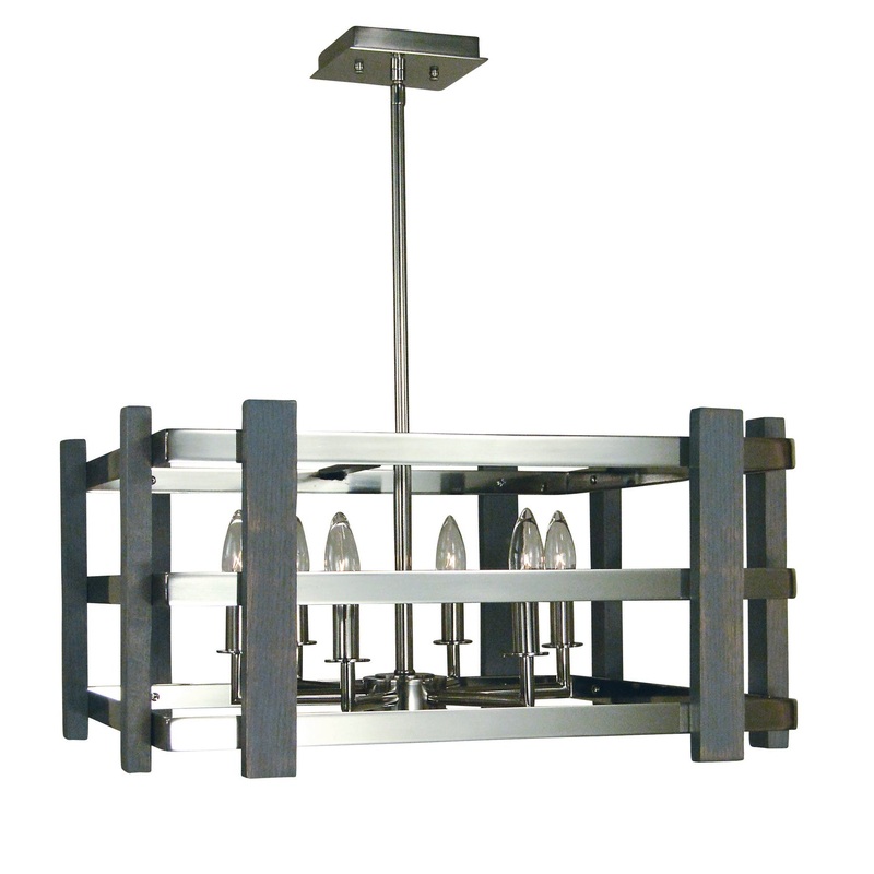 Framburg 5266 PN Arcadia Six Light Chandelier, Polished Nickel
